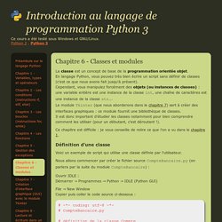 Cours de programmation en langage Python - Spécialité ISN - Terminale S