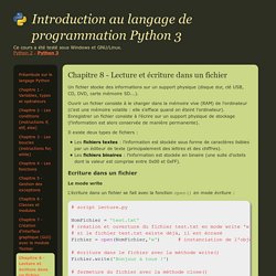 Cours de programmation en langage Python - Spécialité ISN - Terminale S