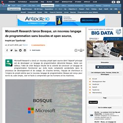 Microsoft Research lance Bosque, un nouveau langage de programmation sans boucles et open source, inspiré par TypeScript