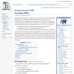 Programmation PHP/Exemples/MVC