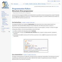 Programmation Python/Structure d'un programme