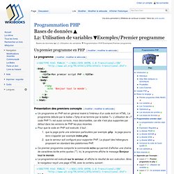 Programmation PHP/Exemples/Premier programme