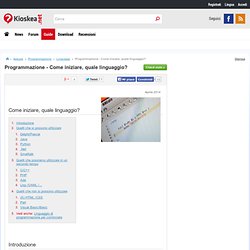 Programmazione - Come iniziare, quale linguaggio?