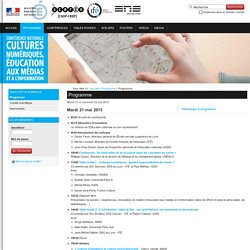 Conférence nationale : cultures numériques, éduc. aux médias et à l'info.