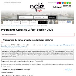 Programme Capes et Cafep - Session 2020
