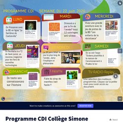 Programme CDI Collège Simone Veil par Collège Simone Veil sur Genially