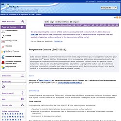 Programme Culture (2007-2013)