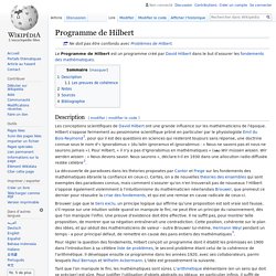 Programme de Hilbert