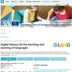 ECML-Programme > Programme 2016-2019 > Digital literacy