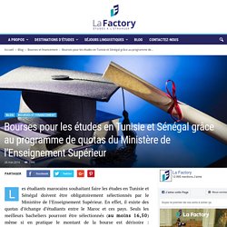 Bourses pour les études en Tunisie et Sénégal grâce au programme de quotas du Ministère de l'Enseignement Supérieur - La Factory