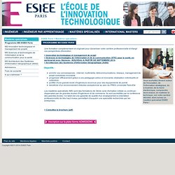Programme MS ESIEE Paris - Mastères spécialisés