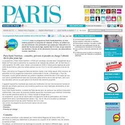 PARIS_FR 19/02/13 Le programme Paris santé nutrition de la Ville de Paris