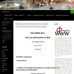 Programme de PhiloWeb 2010 (version française)