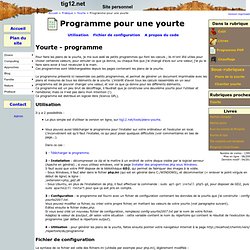 Programme pour une yourte