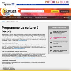 Programme La culture à l’école - Répertoire culture-éducation