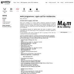 M4m programme : open call for residencies / News - e-Mobility - Laptop - EN
