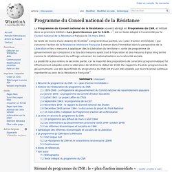 Programme du Conseil national de la Résistance