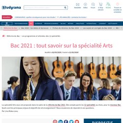 Le programme de la spécialité Arts du Bac 2021