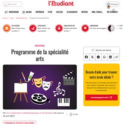 Programme de la spécialité arts