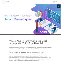 Why a Java Programmer is the Most Appropriate IT Job for a Newbie?: gratesbb