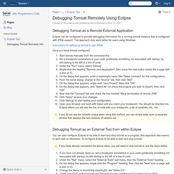 Debugging Tomcat Remotely Using Eclipse - WG: Programmer's Cafe - Confluence