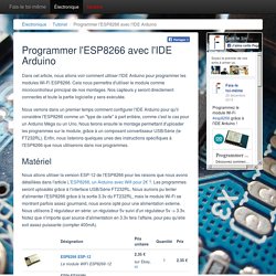 Programmer l'ESP8266 avec l'IDE Arduino