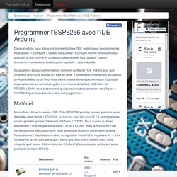 Programmer l'ESP8266 avec l'IDE Arduino
