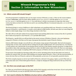 Winsock Programmer’s FAQ: Information for New Winsockers