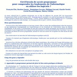 Pas besoin de savoir programmer pour comprendre les fondements de l'informatique ou utiliser les logiciels
