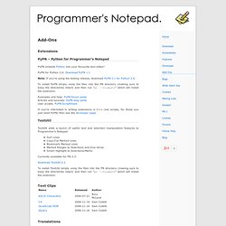 Programmer&#39;s Notepad Add-Ons