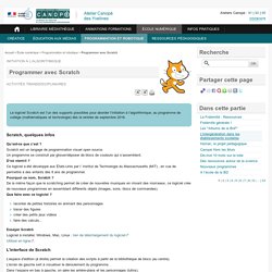 Programmer avec Scratch (généralités / liens)