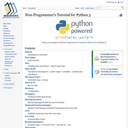 Non-Programmer's Tutorial for Python 3