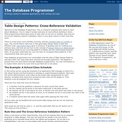 Table Design Patterns: Cross-Reference Validation