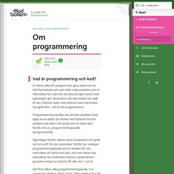 Om programmering (Kom igång, Om programmering) – Kodboken