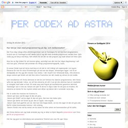 PER CODEX AD ASTRA: Hur börjar man med programmering på låg- och mellanstadiet?