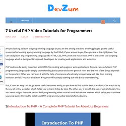 Best Video Tutorials for PHP Programmers