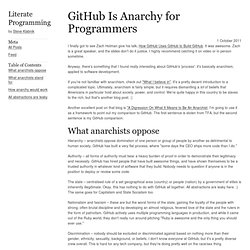 GitHub Is Anarchy for Programmers