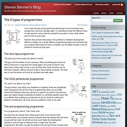 The 5 types of programmers & Steven Benner's Blog