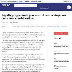 Loyalty programmes play central role in Singapore consumer considerations