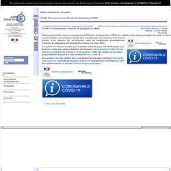"COVID 19" et programmes d'Histoire, de Géographie et d'EMC