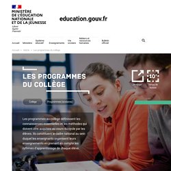 Les programmes du collège