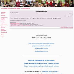Programmes 2008 - programmes 2008, programmes officiels, compétence, progression
