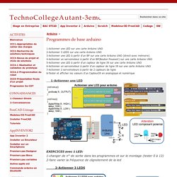 Programmes de base arduino - TechnoCollegeAutant-3eme