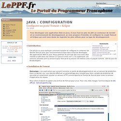 Configurer un poste Tomcat + Eclipse - Le Portail du Programmeur Francophone
