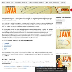 Programming 101 - The 5 Basic Concepts of any Programming Language - How to Program with Java