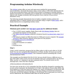 XBee Programming Arduino Wirelessly