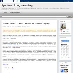Trivial Artificial Neural Network in Assembly Language