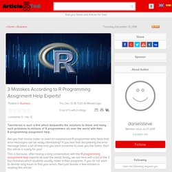 3 Mistakes According to R Programming Assignment Help Experts!