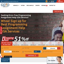 Programming Assignment Help USA @51% off on Programming Help