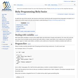 Ruby Programming/Ruby basics